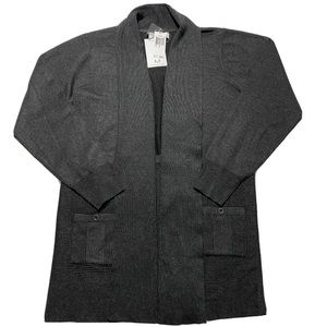 MAGASCHONI WOMEN’s Two-Toned Black Knit Open Cardigan Size XLarge, NWT $78